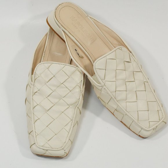 Napoleoni leather flats Off White SZ 9.5 - Picture 6 of 12